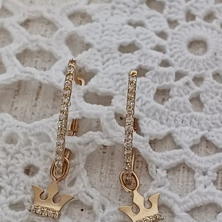 [BUNJANG] Tiara Cubic Drop Earrings 14K / 티아라 귀걸이