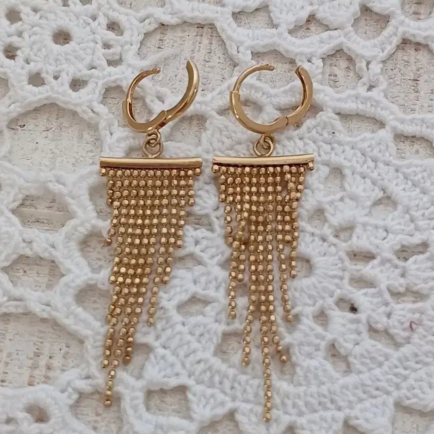 [BUNJANG] 14K Gold Chain Earrings / 14k귀걸이