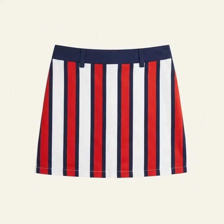 [BUNJANG] W.ANGLE Striped Golf Skirt / 와이드앵글(W.ANGLE)스트라이프 골프 스커트