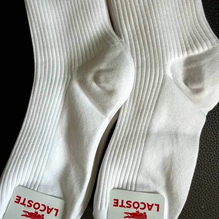 [BUNJANG] Lacoste White Socks 10-Pair Set / 라코스테 흰색 양말 10켤레세트