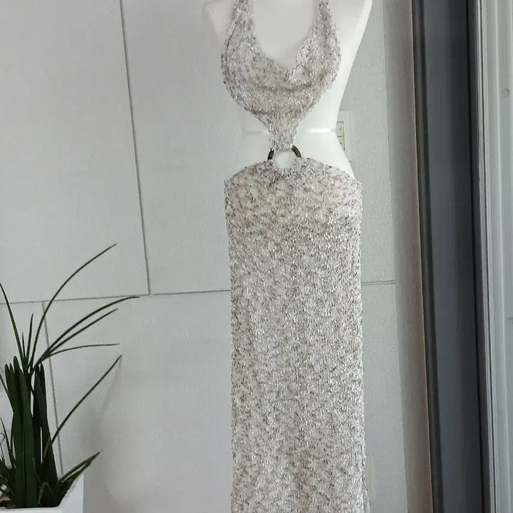[BUNJANG] Halterneck Side Slit Beach Maxi Dress / 섹시휴양비치룩