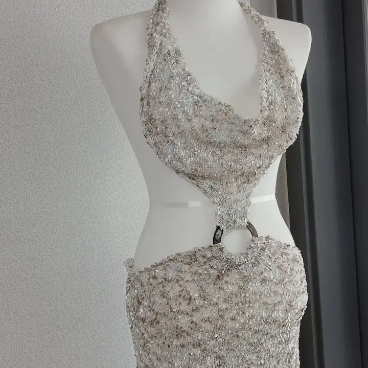 [BUNJANG] Halterneck Side Slit Beach Maxi Dress / 섹시휴양비치룩