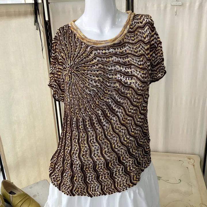 [BUNJANG] Oriental Net Detail Layered Blouse / 오리엔탈 그물 디테일 레이어드 블라우스 1309 모리걸 일본빈티지