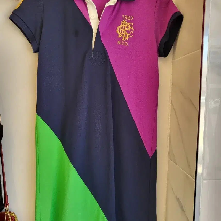 [BUNJANG] Polo Ralph Lauren Color Block Polo Dress / 폴로 랄프로렌 컬러 블록 폴로 원피스