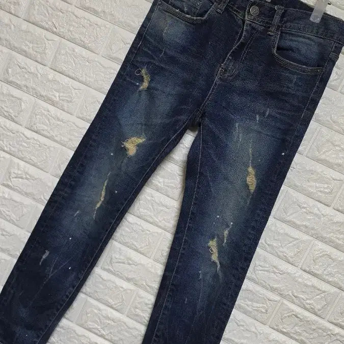 [BUNJANG] Slim Fit Distressed Wash Jeans / 청바지 데미지 워싱 슬림핏s