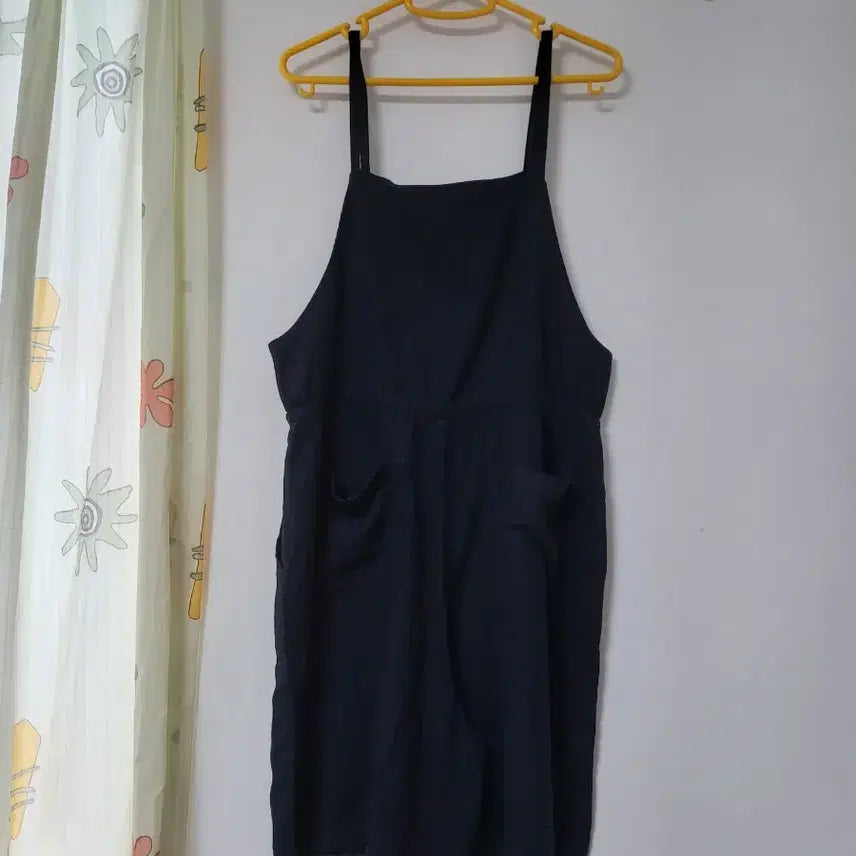 [BUNJANG] Navy Linen Jumpsuit - Free Size / 네이비 린넨 점프수트 F