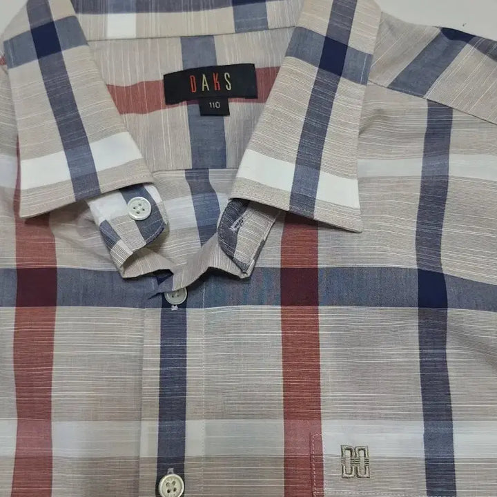 [BUNJANG] Daks Check Pattern Long Sleeve Shirt - Beige / 닥스 체크 패턴 긴팔 셔츠 110 실착 1회