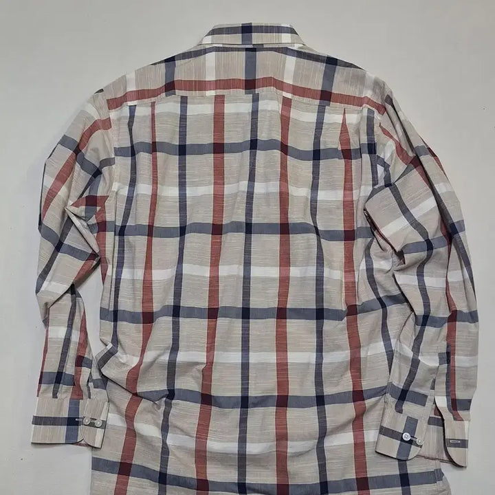 [BUNJANG] Daks Check Pattern Long Sleeve Shirt - Beige / 닥스 체크 패턴 긴팔 셔츠 110 실착 1회
