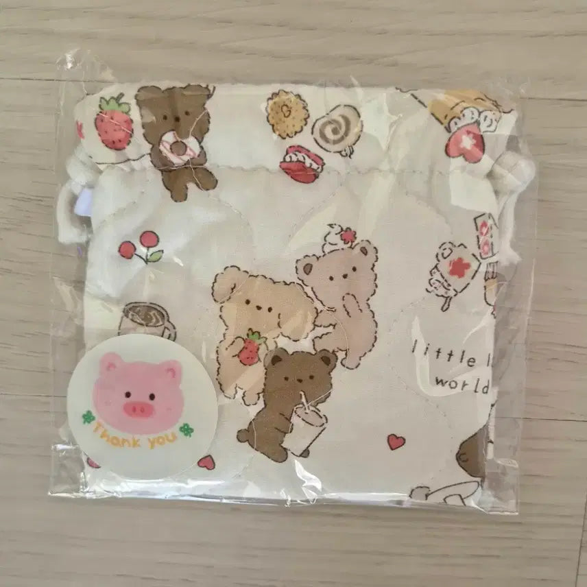 [BUNJANG] JjaengEing Dessert Bear Mini Drawstring Pouch / 쟁잉님 디저트베어 미니 복조리 파우치