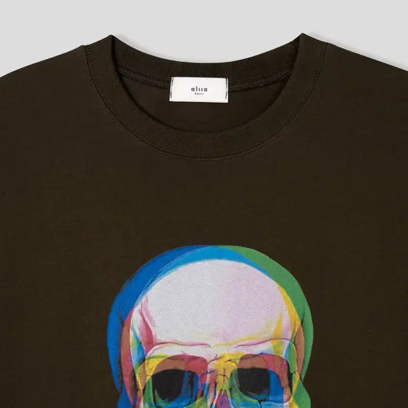 [BUNJANG] Skull Graphic Short Sleeve T-Shirt White / 해골 그래픽 반팔 티셔츠 화이트