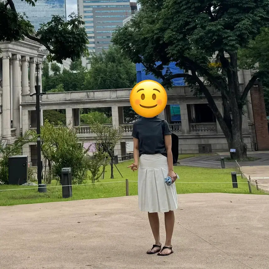 [BUNJANG] Letter Pleated Midi Skirt / 레터 플리츠 스커트