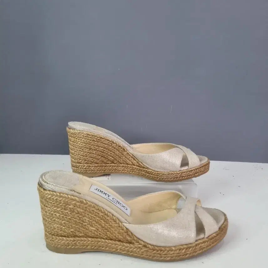 [BUNJANG] Hyojabin Tiji Jimmy Choo 37.5 Wedge Heel Sandals / 효자빈티지 37.5 지미추 웨지힐 샌들