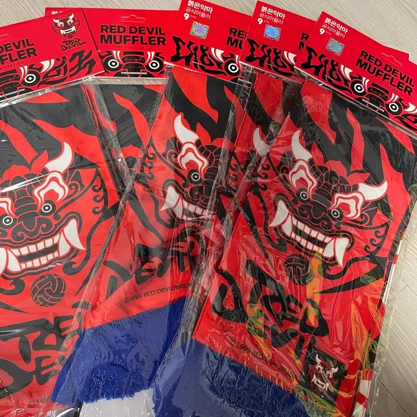 [BUNJANG] Red Devils Official Scarf Bundle Set / 붉은악마 공식 머플러 레드 5개 일괄 판매