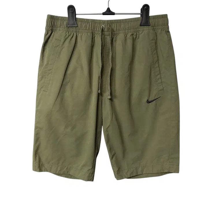 [BUNJANG] Nike Logo Khaki Banding Half Pants / M 나이키 로고 카키 밴딩 하프 팬츠