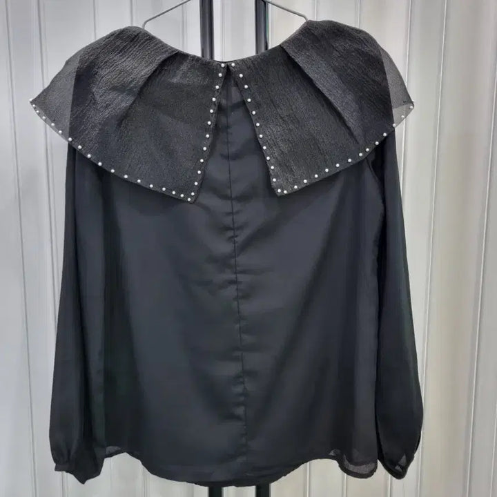 [BUNJANG] Black Chiffon Ribbon Blouse / 블랙 쉬폰 리본 블라우스