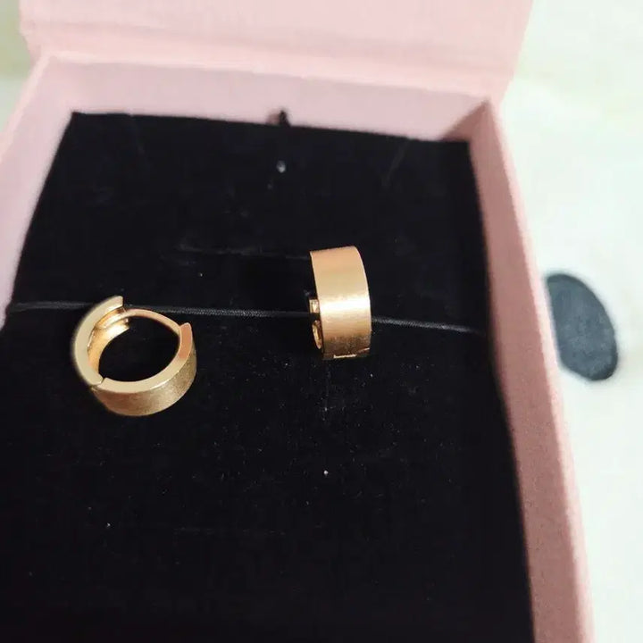 [BUNJANG] 14k Rose Gold Thin Bar Earrings 2.64g / 14k 로즈골드 스지 귀걸이 2.64g