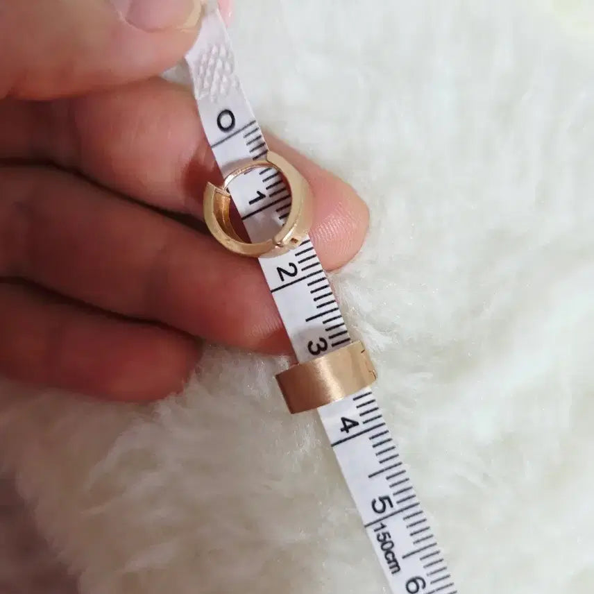 [BUNJANG] 14k Rose Gold Thin Bar Earrings 2.64g / 14k 로즈골드 스지 귀걸이 2.64g