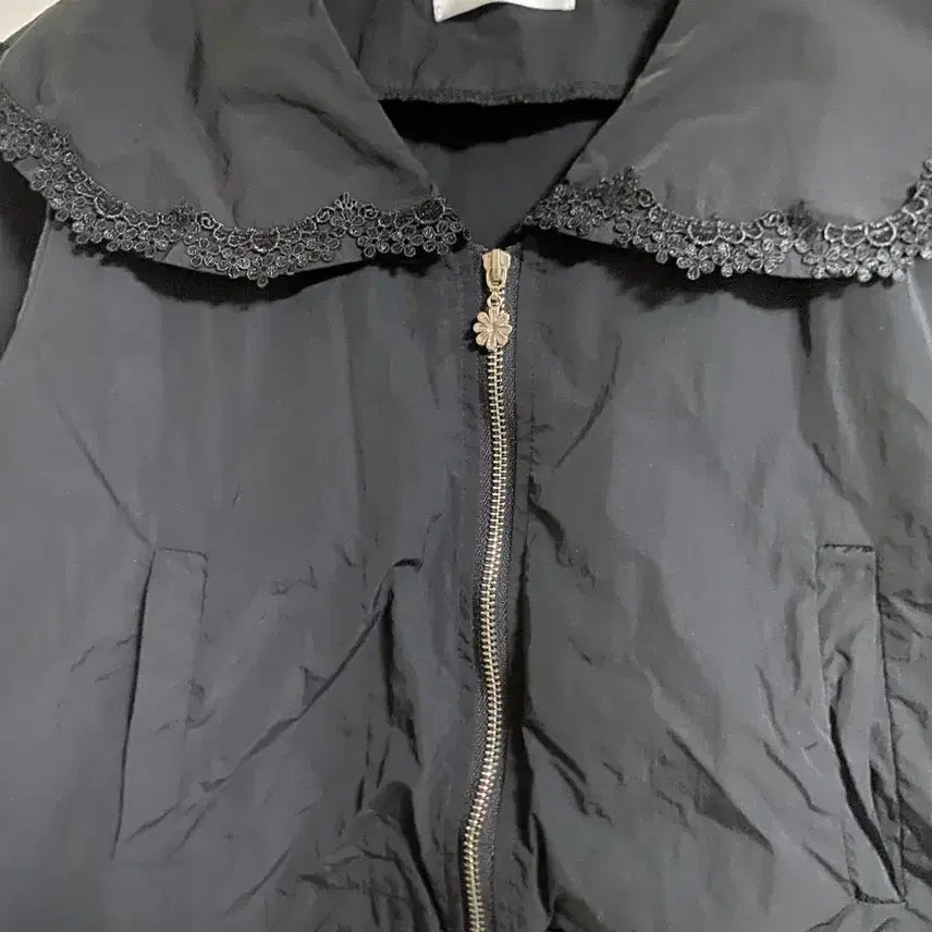 [BUNJANG] Black Big Collar Crop Jacket Free Size / 블랙 빅카라 크롭자켓 프리