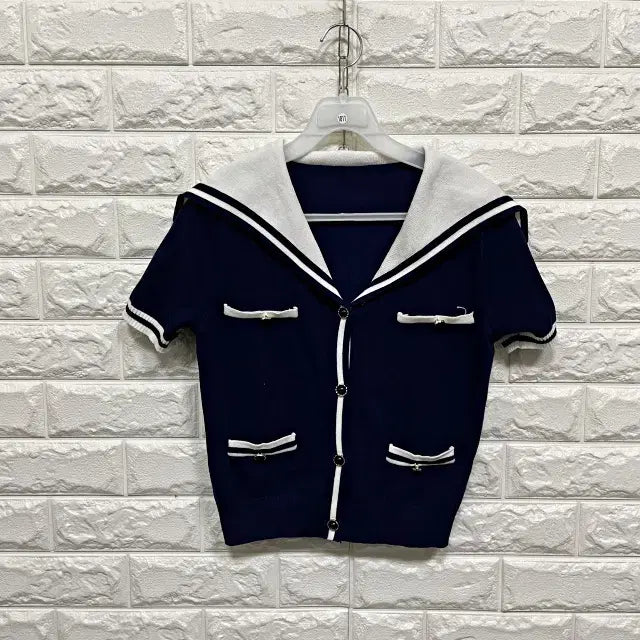 [BUNJANG] Short Sleeve Knit Cardigan / 1811) 반팔 니트가디건