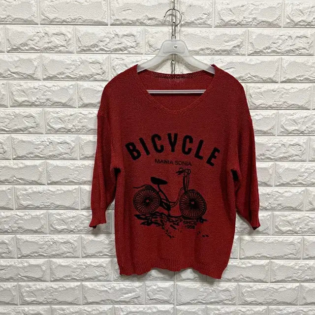 [BUNJANG] Short Sleeve Knit T-Shirt / 1839) 반팔 니트티셔츠