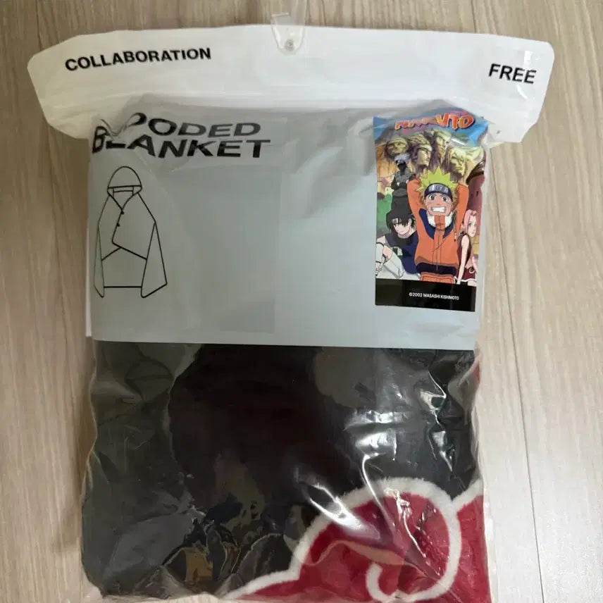 [BUNJANG] Spao Naruto Akatsuki Hoodie Blanket / 스파오 나루토 아카츠키 후드 담요