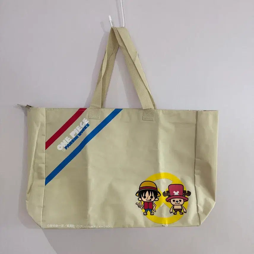 [BUNJANG] One Piece Licensed Large Tote Bag - Luffy &amp; Chopper / 원피스 정품 라이선스 대형 토트백 / 루피 쵸파 굿즈