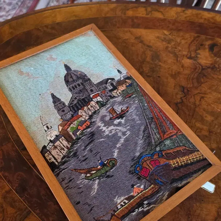 [BUNJANG] Vintage Venetian Landscape Embroidered Frame / 빈티지 베네치아  풍경 자수액자