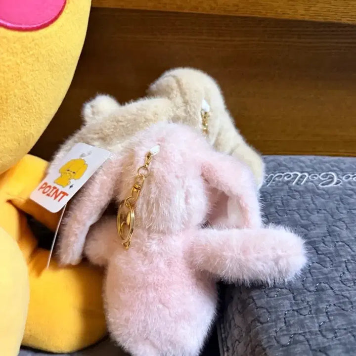 [BUNJANG] Bunny Plush Doll Set Pink/Beige / 토끼 인형 핑크/베이지(합친가격)