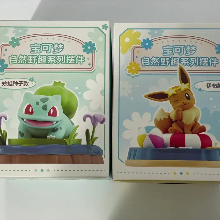[BUNJANG] Pokemon Four Seasons Series Eevee &amp; Bulbasaur Figure Set / (이브이,이상해씨 세트) 포켓몬스터 포켓몬 사계절시리즈 피규어