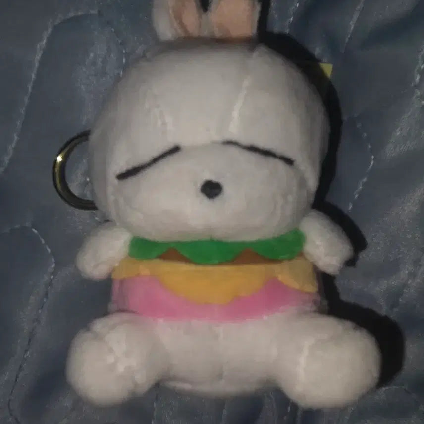 [BUNJANG] Mashimaro Rabbit Hamburger Plush Keychain (New) / 새상품:)마시마로 토끼  햄버거 인형키링
