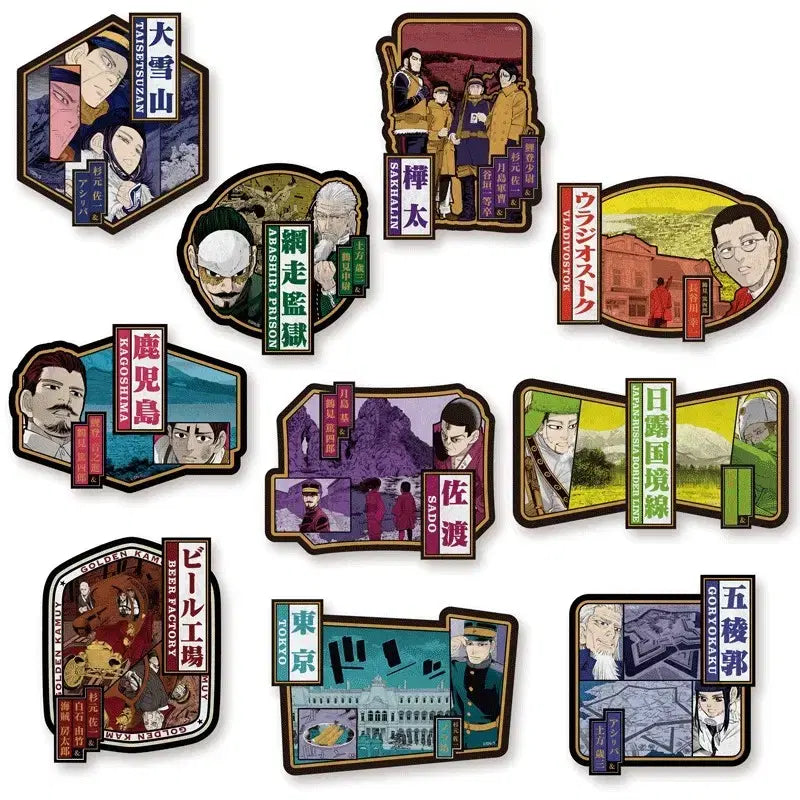 [BUNJANG] Golden Kamuy Original Art Exhibition Travel Sticker Set / 골든카무이 골카 원화전 트래블 방수 스티커 + 기름종이 + 덤 메모지