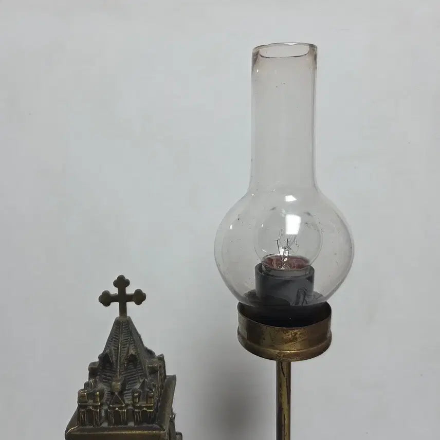[BUNJANG] 1970s Korean Madonna Cathedral Lamp Metal Religious Figurine / 레어 레어 레어 70년대 국산 성모성당 램프 금속 성당 성모마리아