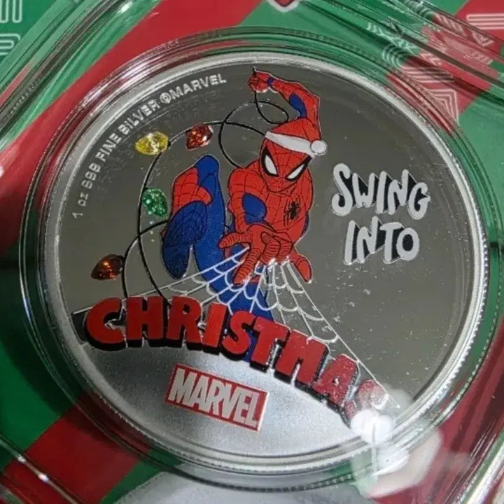 [BUNJANG] Marvel Spider-Man Christmas 1oz Silver Coin / 마블 스파이더맨 크리스마스 실버 코인 1oz