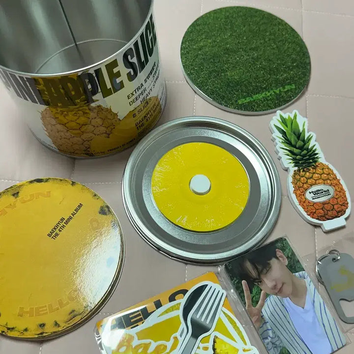 [BUNJANG] EXO Baekhyun Pineapple Tin Case Album Photocard Included / 백현 파인애플 틴케이스 앨범 팝니다