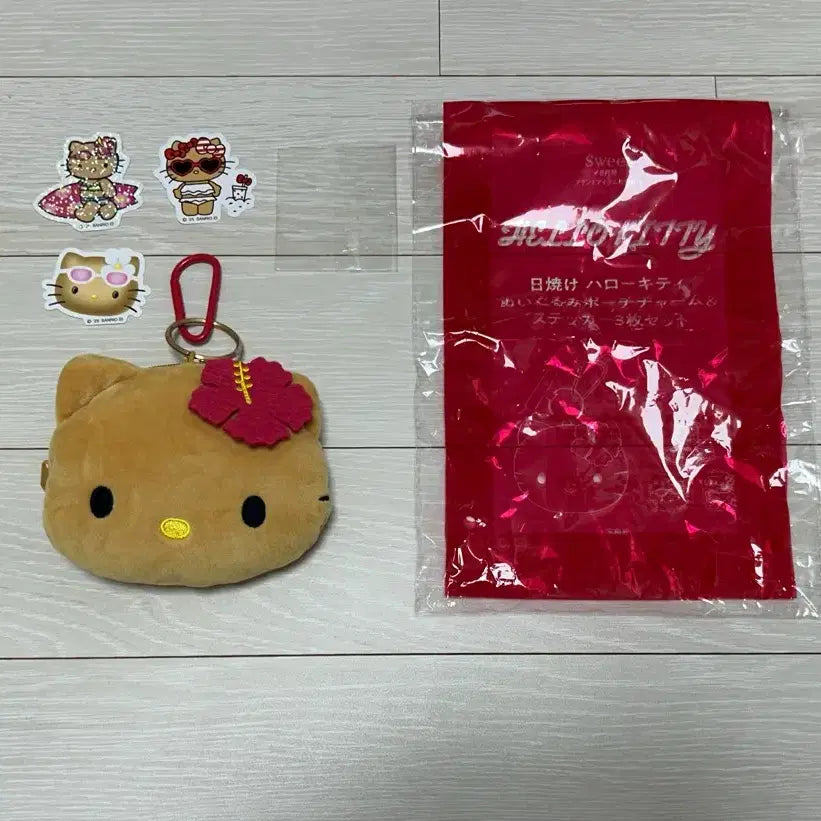 [BUNJANG] Sweet Magazine August 2025 Issue Tanning Kitty Pouch &amp; Sticker Set / Sweet 스위트 2025년 8월호 태닝키티 파우치&amp;스티커