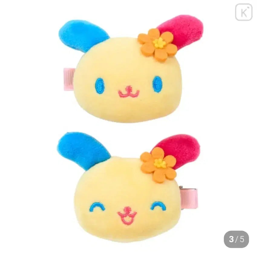[BUNJANG] Sanrio Usahana Plush Hair Clip / 산리오 우사하나 누이구루미 헤어핀 앞머리삔 집게삔