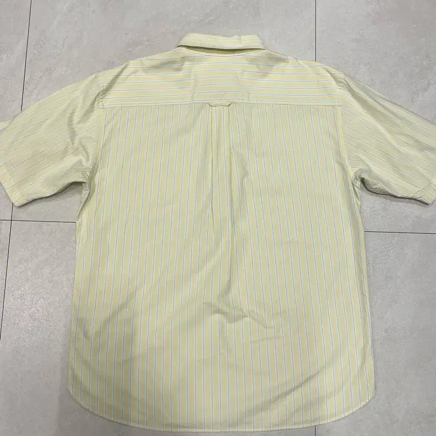 [BUNJANG] Uniqlo Striped Oxford Half-Neck Short-Sleeve Shirt (M) / [유니클로] 스트라이프 옥스포드 반팔 하프넥 셔츠 M
