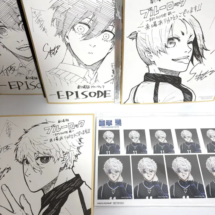 [BUNJANG] Blue Lock: Episode Nagi Theatrical Limited Edition Shikishi &amp; Proof Photo Set (Rin, Isagi, Reo, Bachira) / 블루록 에피소드 나기 극장판 색지 증명사진 특전 린 이사기 레오 바치라