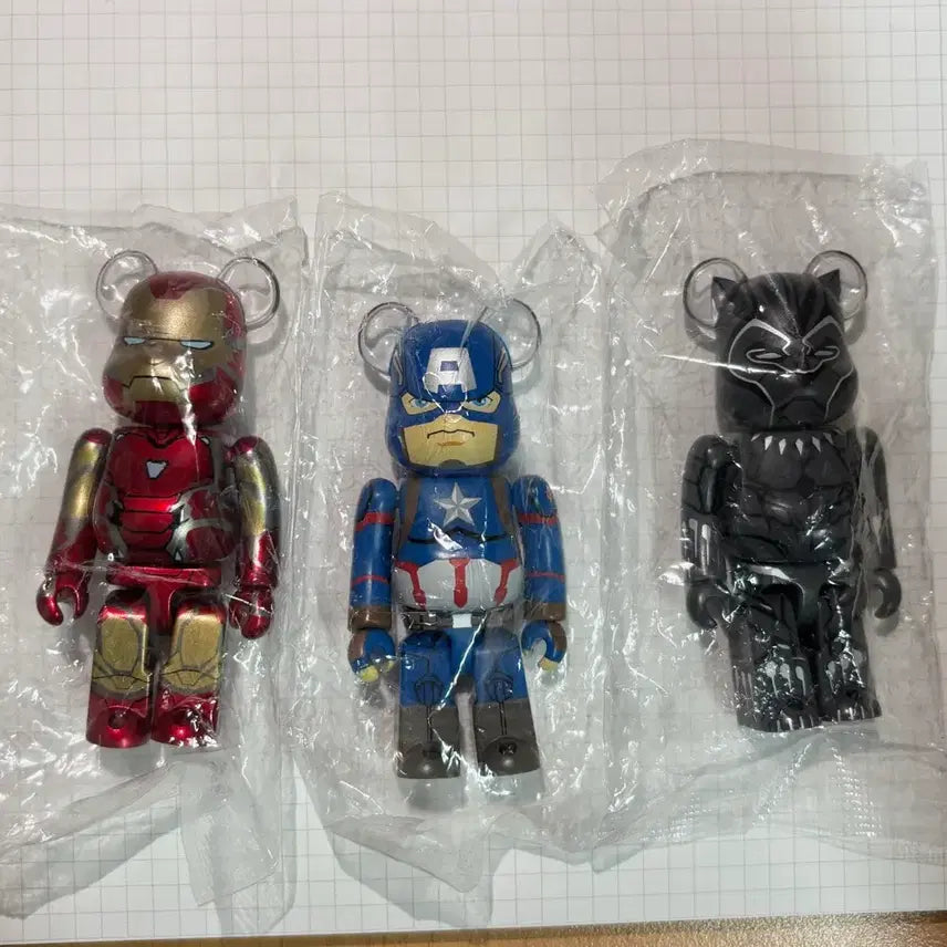 [BUNJANG] Bearbrick Infinity Saga Iron Man, Captain America, Black Panther / 베어브릭 인피니티 사가(아이언맨, 캡틴 아메리카, 블랙펜서)