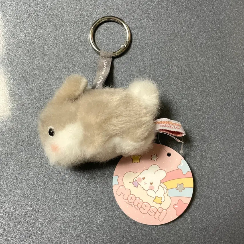 [BUNJANG] Gray Baby Rabbit Plush Keychain / 회색 아기 토끼 인형 키링