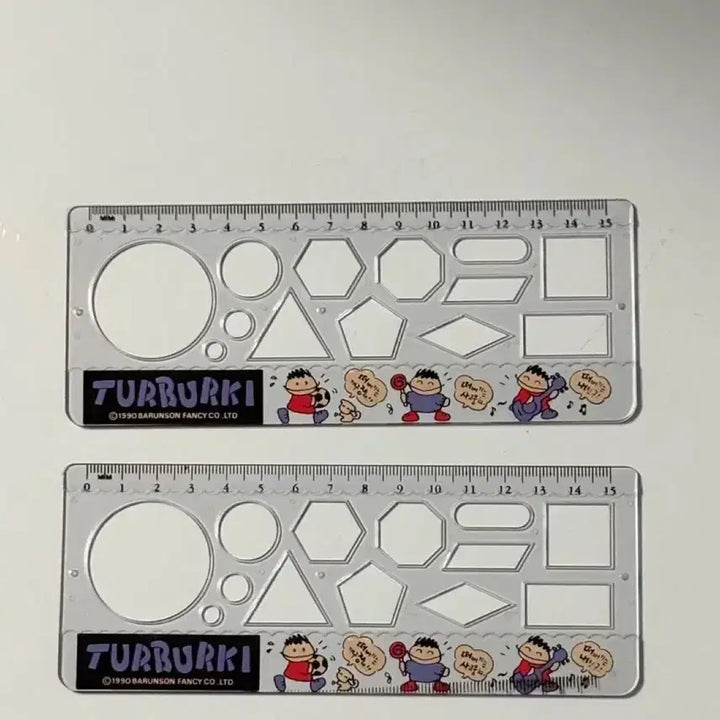 [BUNJANG] Vintage Math Ruler Set - Kkoma Ttorae, Bareunson, Tteobeogi, Geumdarae, Sinmeoru Designs / 고전문구 꼬마또래 바른손 떠버기  도형 자