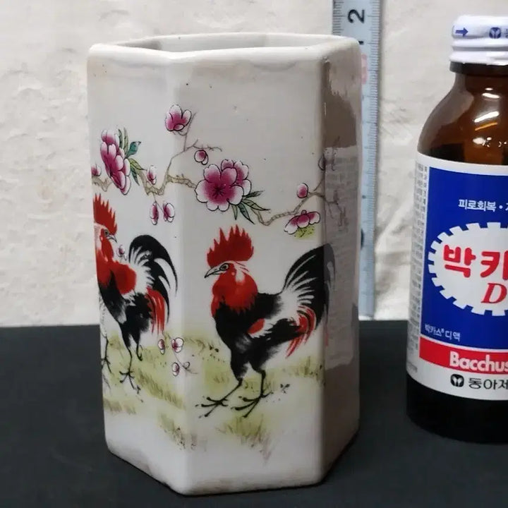 [BUNJANG] Celadon Rooster Decorated Brush Pot / Pen Case / 청대 수닭문 붓통  필통