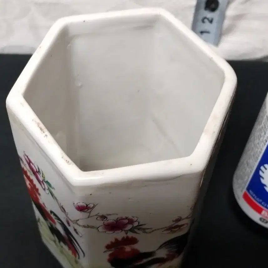 [BUNJANG] Celadon Rooster Decorated Brush Pot / Pen Case / 청대 수닭문 붓통  필통