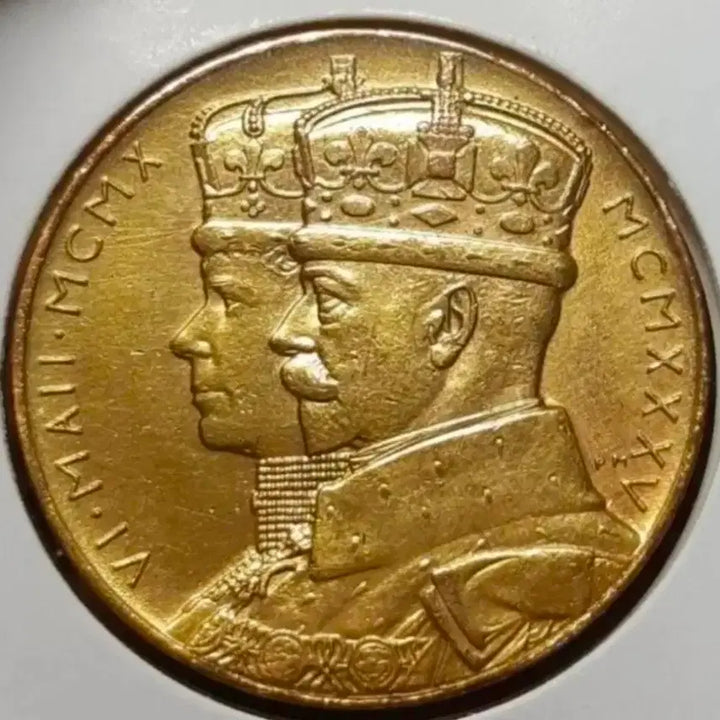 [BUNJANG] British South Africa 1935 George V &amp; Queen Mary Silver Jubilee Medal Coin / 영국령 남아프리카 미사용 1935년 조지5세&amp;메리왕비 은희년 메달.주화