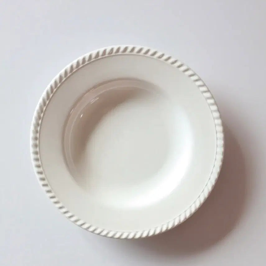 [BUNJANG] French Antique Rope Rim Soup Dish / 프랑스엔틱 화이트접시