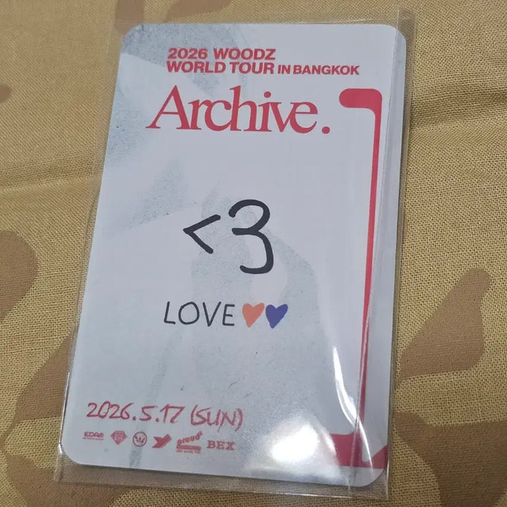 [BUNJANG] WOODZ 2026 World Tour Bangkok Concert Photocard / 우즈 2026 월드투어 방콕 콘서트 포카