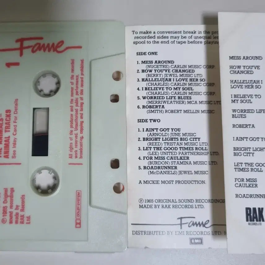 [BUNJANG] Animal Tracks Cassette Tape (Unsealed) / 애니멀스 Animal Tracks (개봉 카세트테이프)