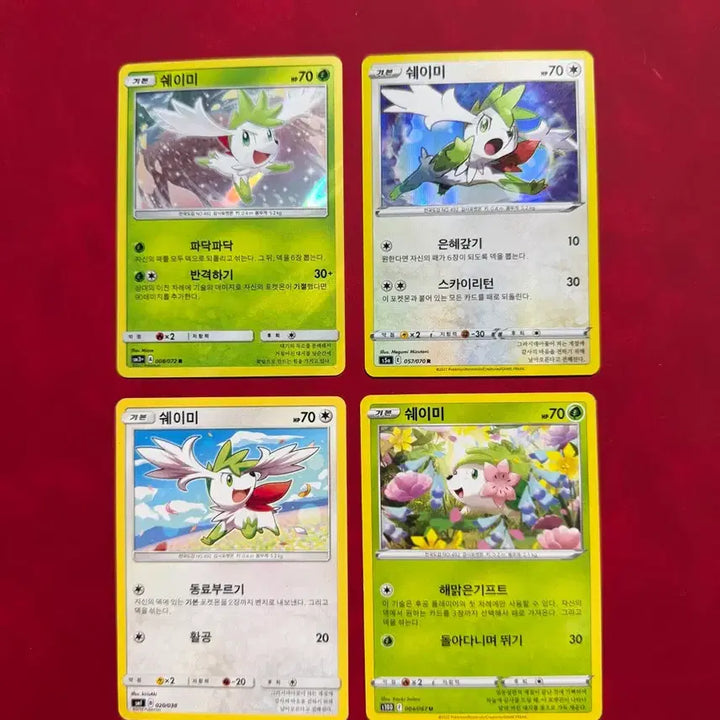 [BUNJANG] Shaymin Pokemon Classic Holo Card Bundle Set (4 Cards) / 쉐이미 귀여운 포켓몬 고전 홀로 카드 등 4장 일괄