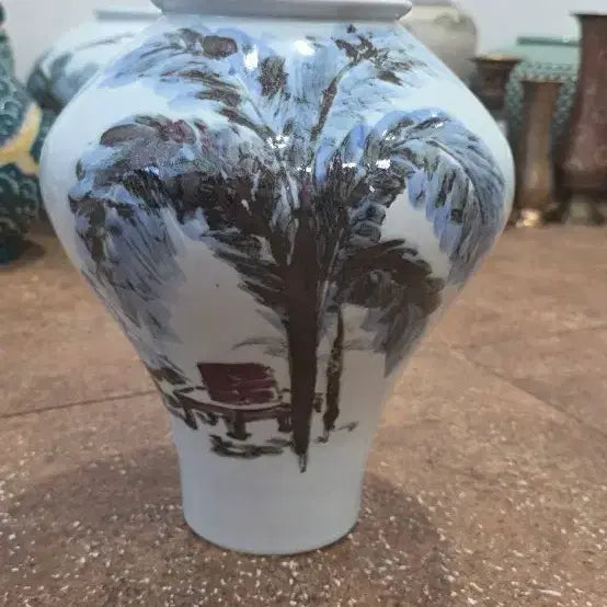 [SOLD OUT] 석광 김팔용 고풍스러운 산수화 도자기
