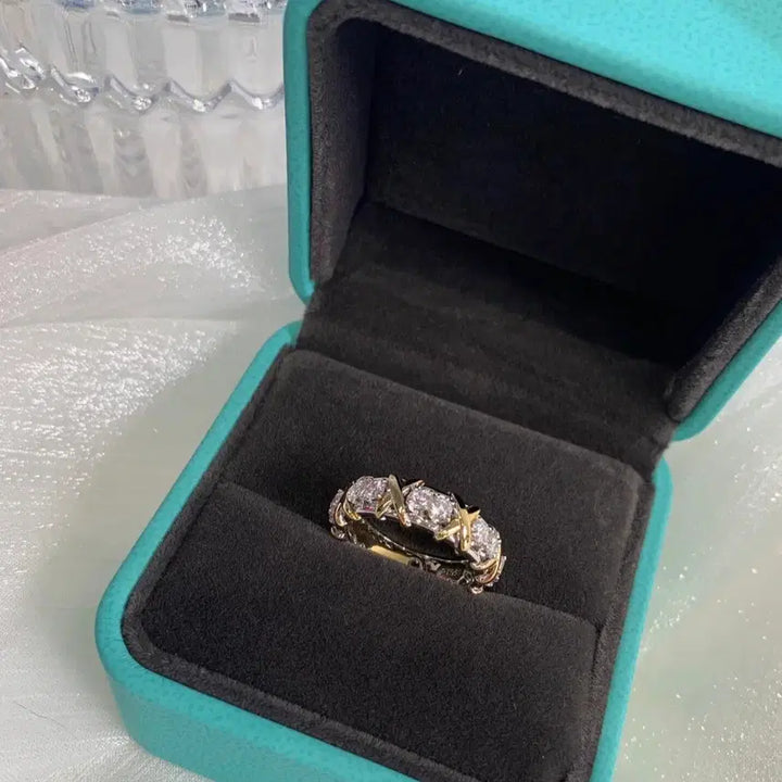 [BUNJANG] Tiffany &amp; Co. Schlumberger X Diamond Ring Platinum Size 15 / 티파니 진 슐룸버거 X 다이아 반지 950 플래티넘 사이즈15 정품